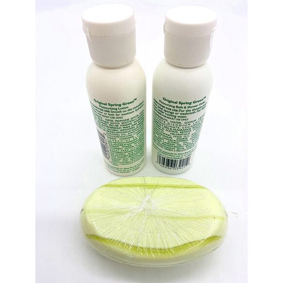 Vintage Vitabath Original Spring Green Gelee’ Lotion 2oz Soap Bar Trio 2001 NOS - Picture 2 of 5